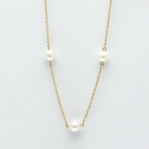 Tasaki Pearl Station Necklace Yellow Gold (18K) Pearl Women,Men Fashion Pendant